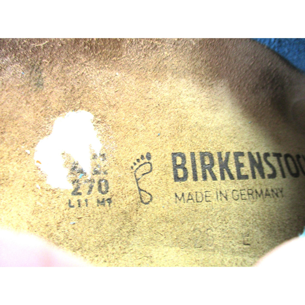 Nwd BIRKENSTOCK Turquoise Teal Suede Leather Slide Sandals Unisex M 9 / W 11 - Picture 12 of 14